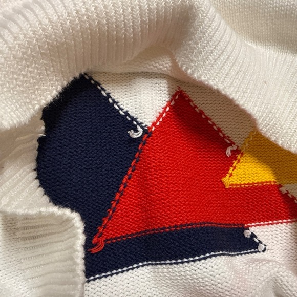 Vtg 90s Lord & Taylor Sweater Vest Women's Medium Geometric Color Block Preppy - Picture 5 of 11